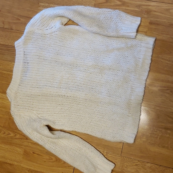 Old Navy cream cable knit/loose weave wool blend sweater XS - Picture 3 of 3